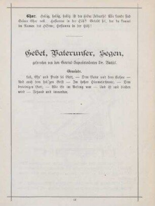 Gebet, Vaterunser, Segen
