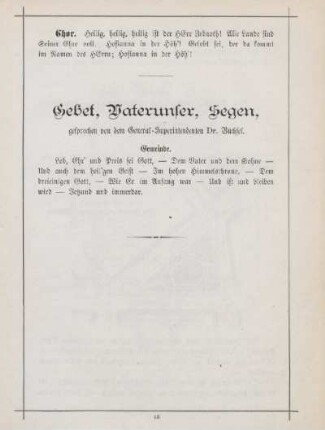 Gebet, Vaterunser, Segen