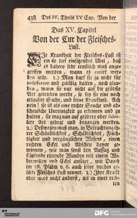 Das XV. Capitel. Von der Cur der Fleisches-Lust.