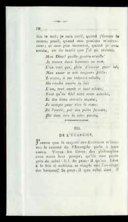 III. De L'Evangile.