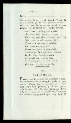 III. De L'Evangile.