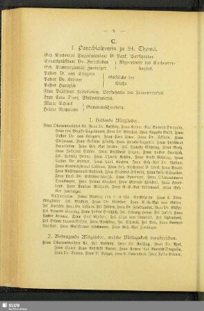 I. Parochialverein zu St. Thomä