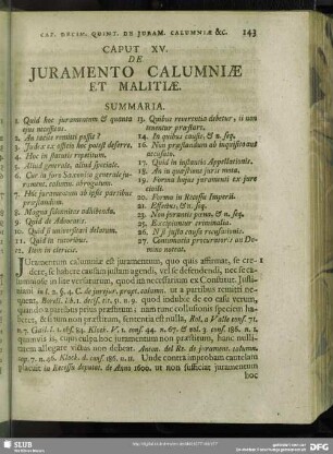 Caput XV. De Juramento Calumniae Et Malitiae