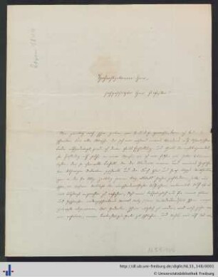 Nachlass Carl Ritter (NL 33/148) : Brief von Georg Rosen an Carl Ritter