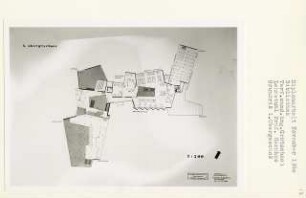 Bibliothek, Berlin-Mitte (Diplomarbeit bei Bernhard Hermkes): Grundriss 1. Obergeschoss 1:200