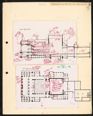 Theater des Westens (auch: Volksoper), Berlin-Charlottenburg: Grundriss und Längsschnitt