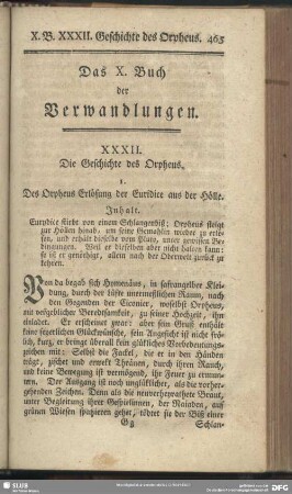 Das X. Buch der Verwandlungen