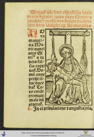 Hore compassionis beate marie virginis, quas papa Clemens composuit