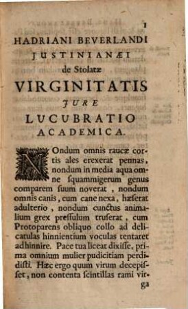Iustinianaei de Stolatae virginitatis iure lucubratio academica