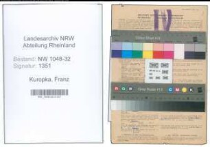Entnazifizierung Franz Kuropka , geb. 22.09.1896 (Beamter)