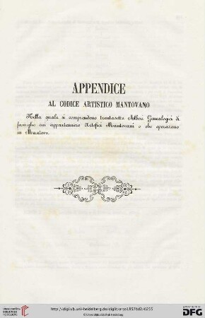 Appendice al codice artistico Mantovano
