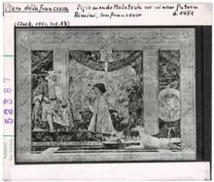 Piero della Francesca: Sigismondo Malatesta vor seinem Patron, dem Hl. Sigismund, Rimini San Francesco