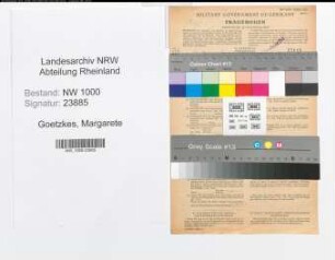 Entnazifizierung Margarete Goetzkes, geb. 14.10.1908 (Angest.)