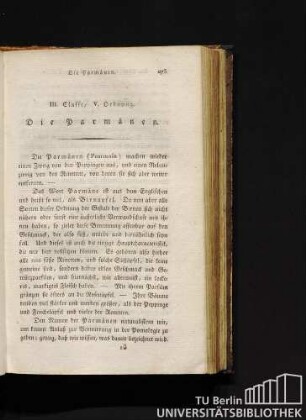 III. Classe, V. Ordnung. Die Parmänen.