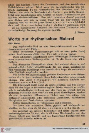 Worte zur rhythmischen Malerei