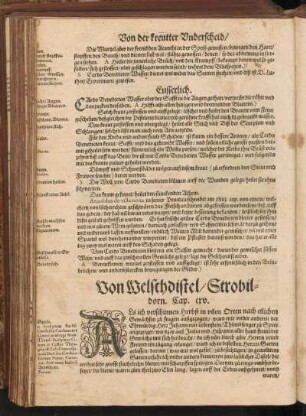 Von Welschdistel, Strobildorn, Cap. CXV