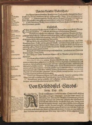Von Welschdistel, Strobildorn, Cap. CXV