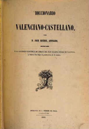 Diccionario valenciano-castellano