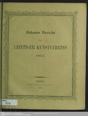 10.1857: Bericht des Leipziger Kunstvereins