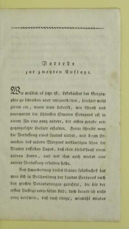 Vorrede zur zweyten Auflage