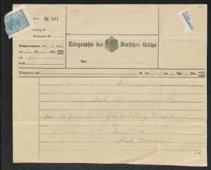 Brief von Fritz von Unruh an Margarete Hauptmann