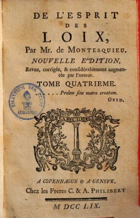 De l'esprit des loix, 4