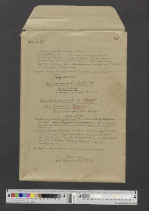 Band 45: Wintersemester 1907/1908 (Dr. med. u. phil. a. o. Professor in Heidelberg)