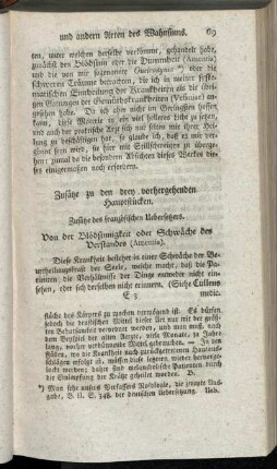 Zusätze zu den drey vorhergehenden Hauptstücken.