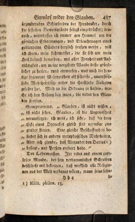 487-855, Einwürfe.
