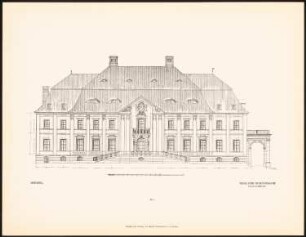Schloss Schönrade: Fassadenansicht (aus: Alfred Messel, 1912)