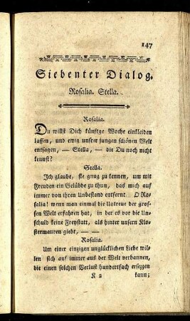 Siebenter Dialog. Rosalia. Stella.
