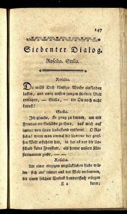 Siebenter Dialog. Rosalia. Stella.