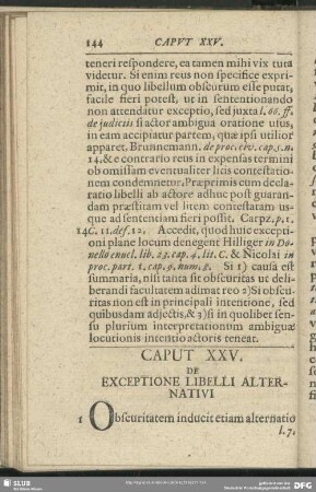 Caput XXV. De Exceptione Libelli Alternativi