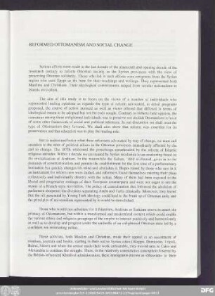 Reformed Ottomanism And Social Change