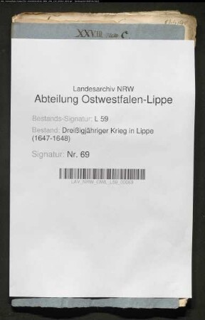 Kriegsdrangsale der Stadt Blomberg