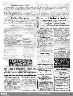 An unsere geehrten Leser!