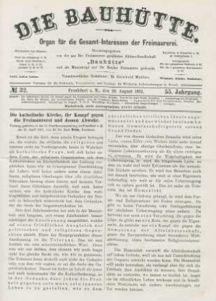 No. 32. Frankfurt a. M., den 10. August 1912. 55. Jahrgang.