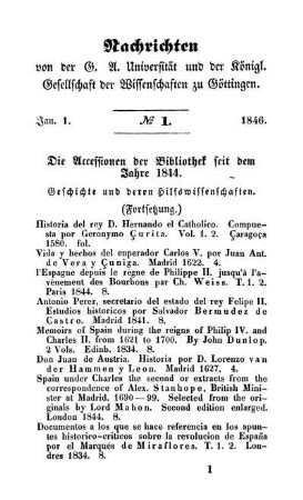 Nachrichten von der G.A.Universität und der Königl.Gesellschaft der Wissenschaften zu Göttingen.Jan.1.1846.[-]Nachrichten von der G.A.Universität und der Königl.Gesellschaft der Wissenschaften zu Göttingen.December 14.1846.