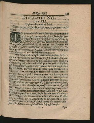 Disputatio XVI. Lex XLI.