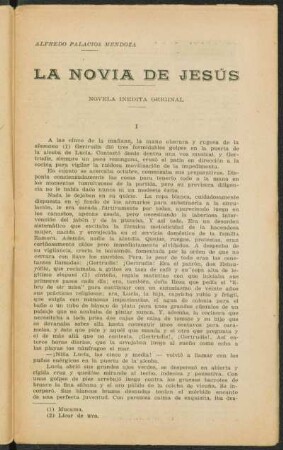 La novia de Jesús : novela inédita orginal