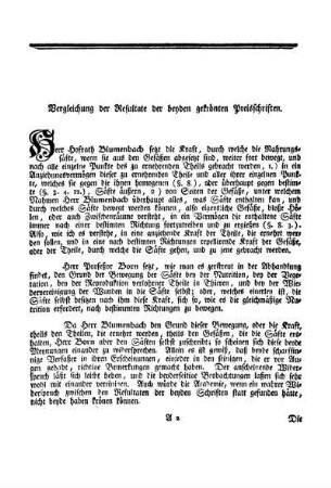 Vergleichung der Resultate der beyden gekrönten Preisschriften.