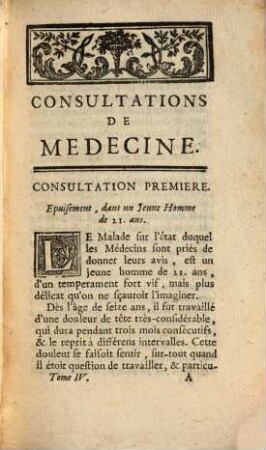 Consultations De Medecine. 4