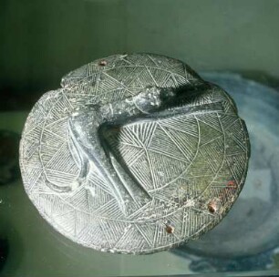 Iraklion. Archäologisches Museum. Hund von Mochlos. Deckel einer Pyxis, 2200 v. Chr