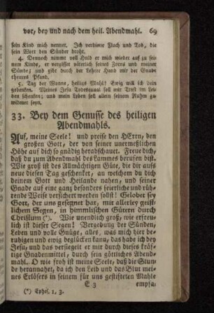 33. Bey dem Genusse des heiligen Abendmahls.