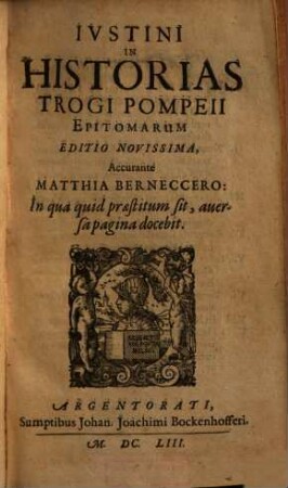 Ivstini in Historias Trogi Pompeii Epitomarum ...