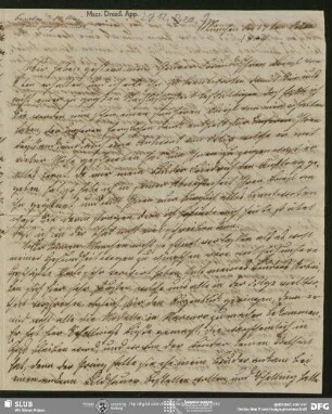 Eigenh. Brief von Sophie Bernhardi an August Wilhelm von Schlegel, München, 17.10.1809