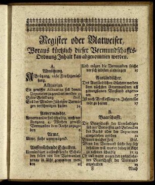 Register oder Blatweiser, ...