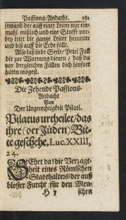 Die Zehende Passionsandacht Von Der Ungerechtigkeit Pilati.