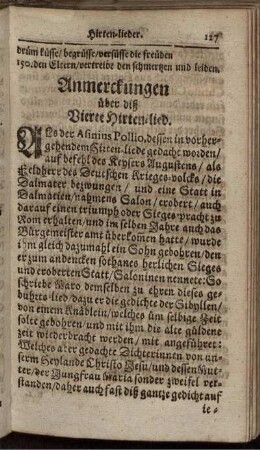 Anmerckungen über diß Vierte Hirten-lied