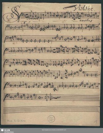 Sanctus - Mus.2-D-514 : V (X), orch, bc